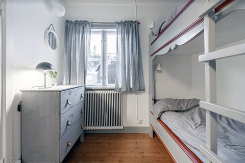 Sovrum med en våningsäng